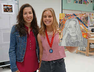  Studio Art Teacher Claudia O’Connor and her student Dori Valentine