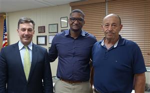  Dr. Moore and John Garofalo flank RBR new Principal Julius Clark